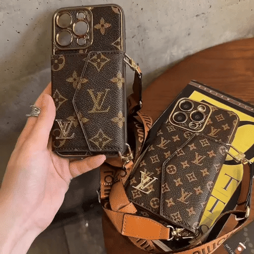 Premium iPhone Case with Wallet and Strap