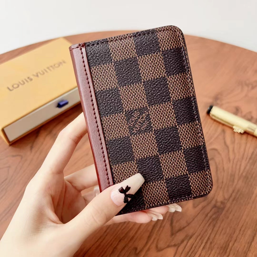 Elegant Checkered & Monogram Wallets