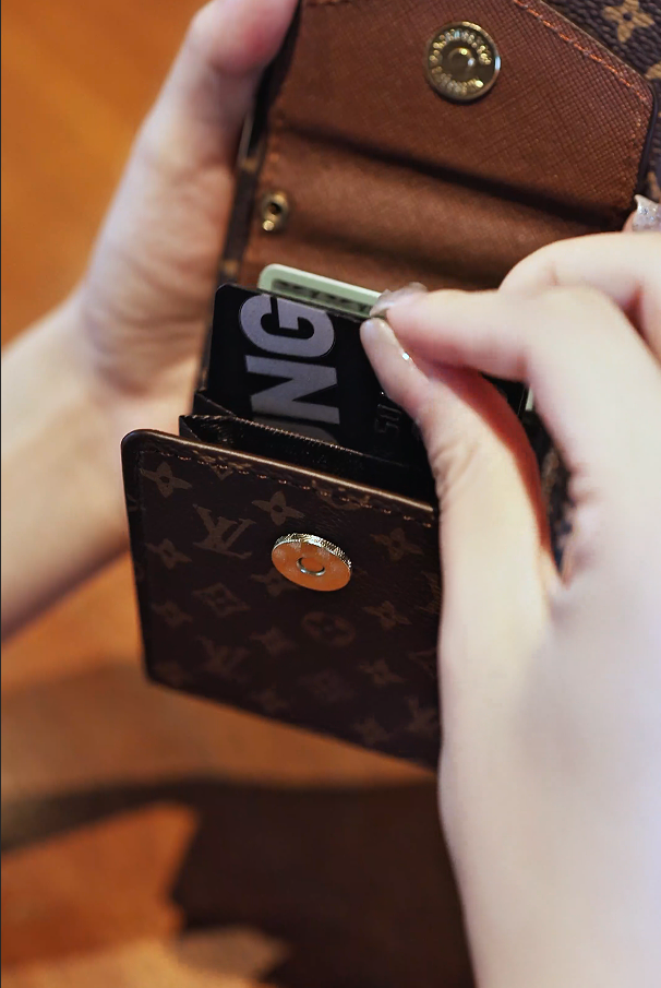 Advanced Leather Samsung Phone Case with Wallet and Strap.