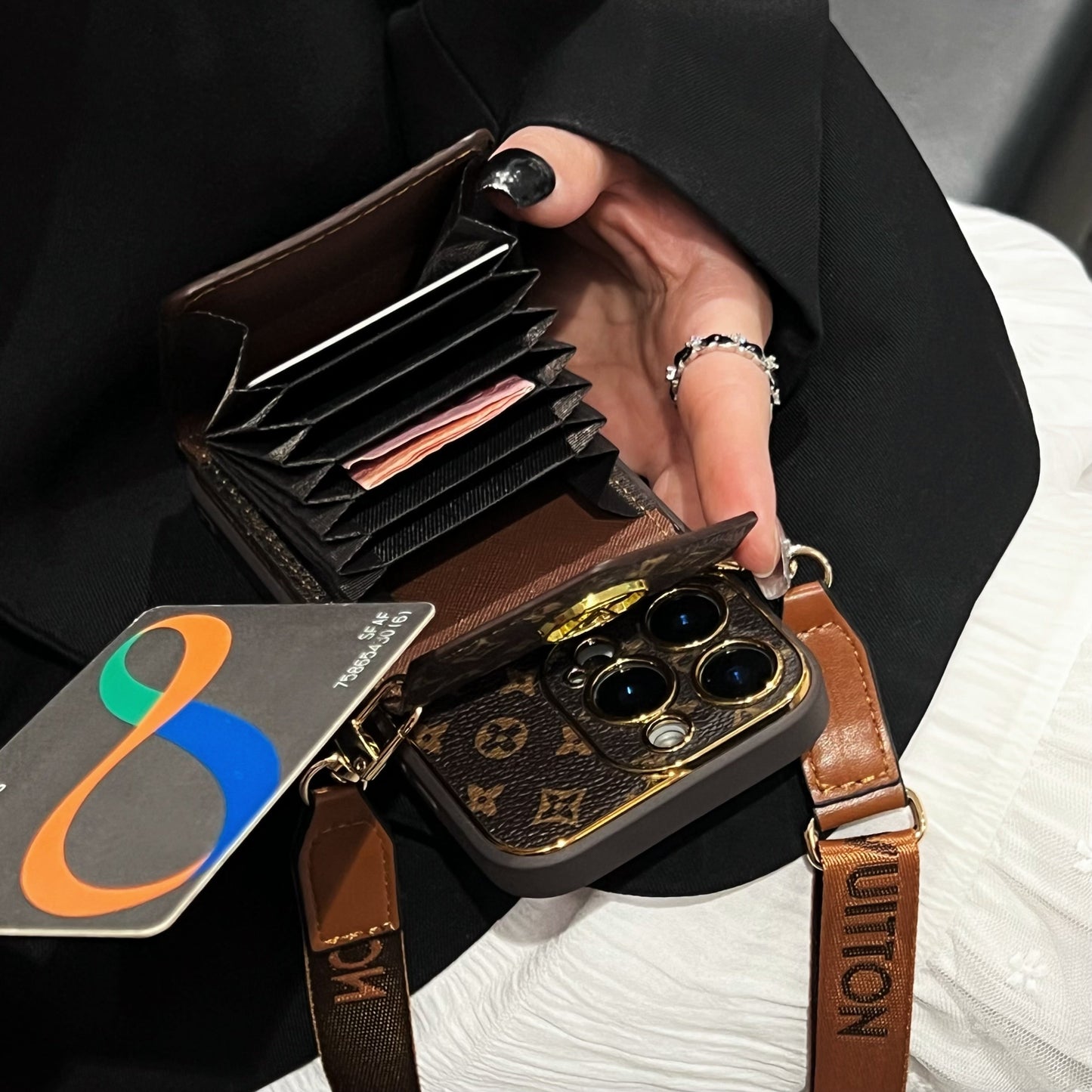 حافظة هاتف حاملة بطاقات فاخرة كلاسيكية جديدة