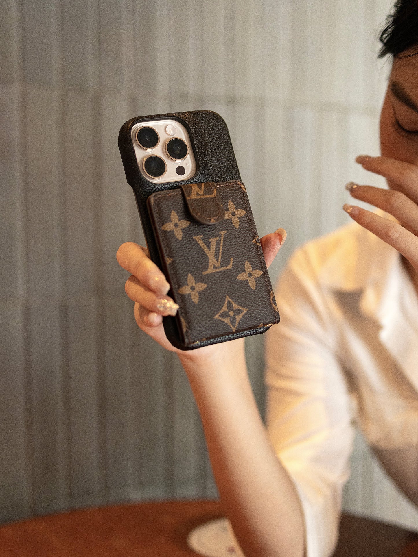 2025new arrivalAdvanced leather iPhone Case With Card Wallet And Strap