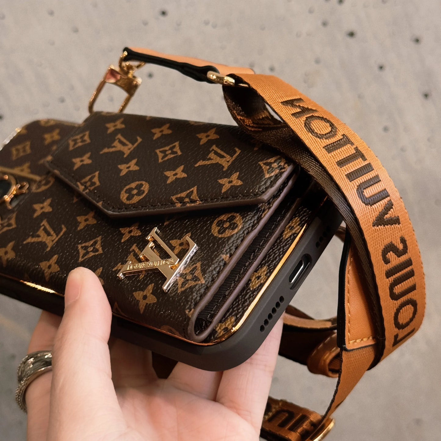 Premium iPhone Case with Wallet and Strap