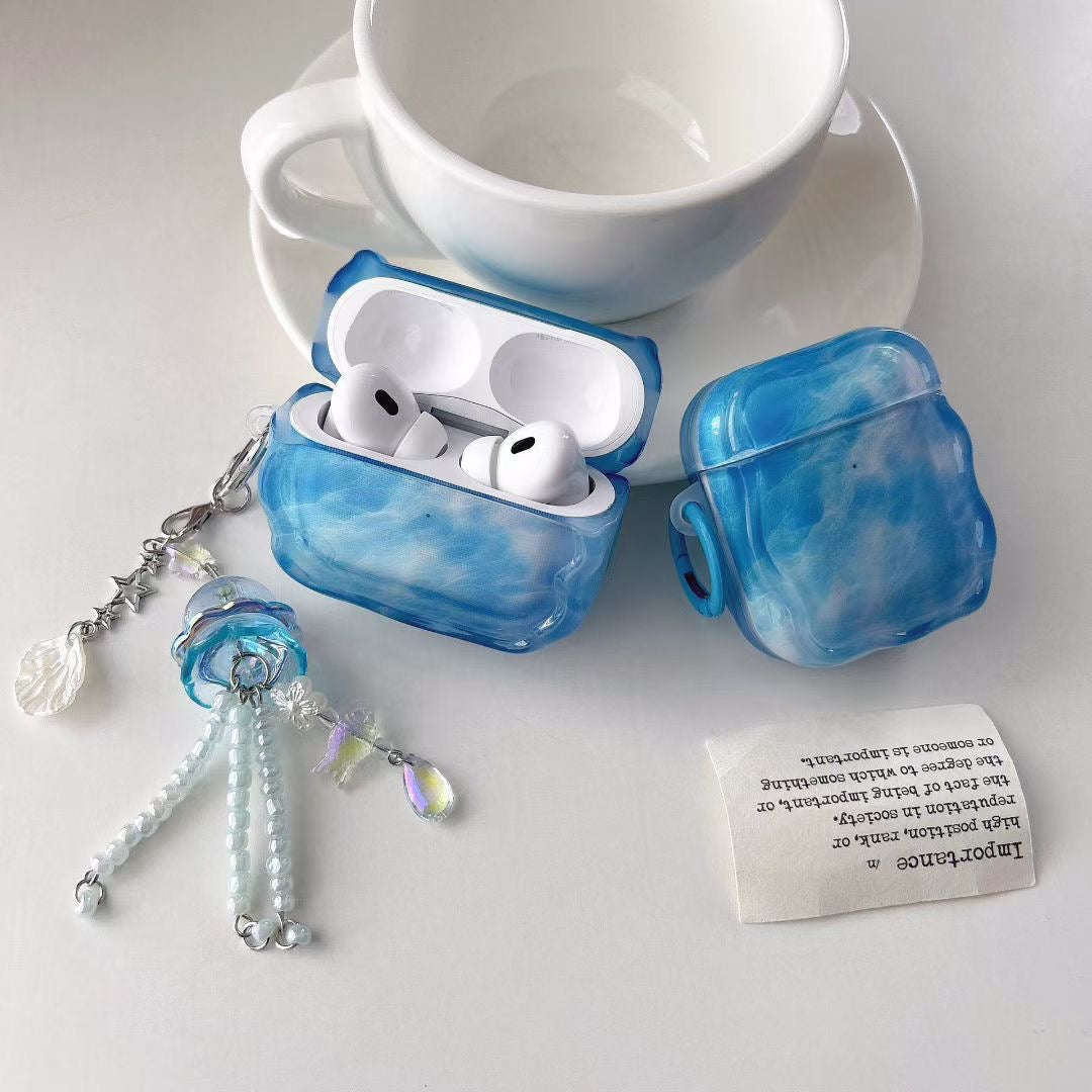 Blue Sky AirPods Case with Jelly Beaded Charm