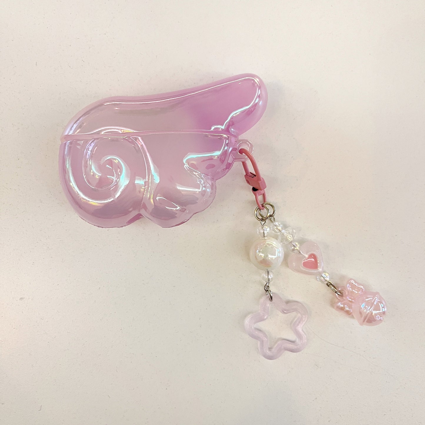 Angel Wing AirPods Case with Pearl & Beaded Charm